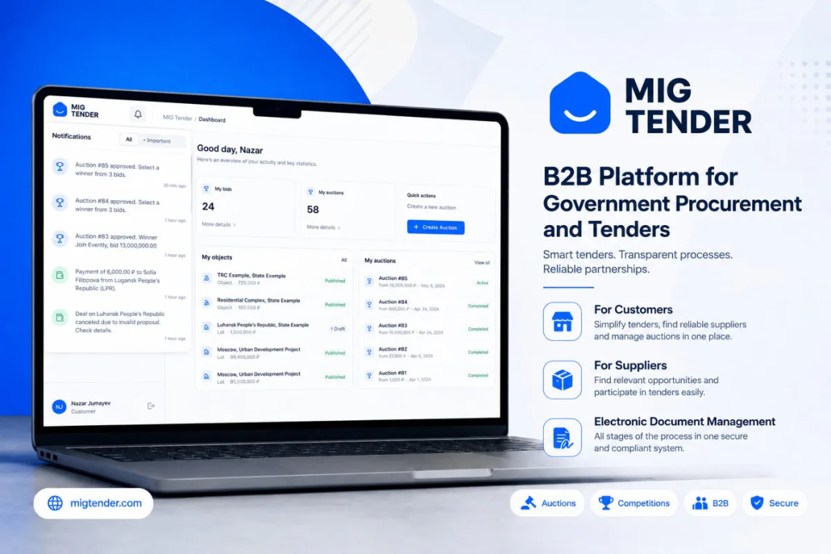 MIG Tender — B2B procurement platform